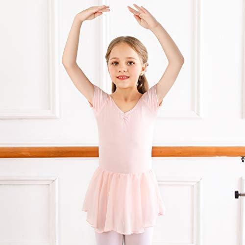 EASTBUDDY/Балетное Трика за Момичета, Рокля-пакет за Деца, Танци Трико с Къс/Дълъг ръкав и Пола от 4 до 13 Години