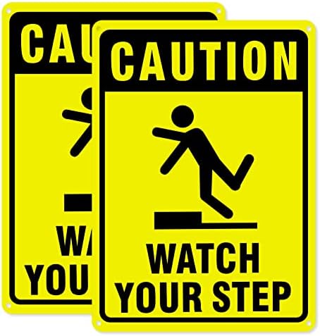 Внимание, Знак наблюдавайте своите стъпка, 2 на Знак за безопасност 10 x7.Алуминий, без ръжда 40, защитен от uv, Водоустойчива,