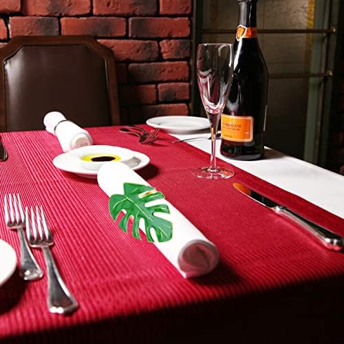 Декорация за масата за Хранене NOLITOY, 4 бр. Пръстени за Салфетки с Зелени Листа, Хавайски Държач за Кърпички