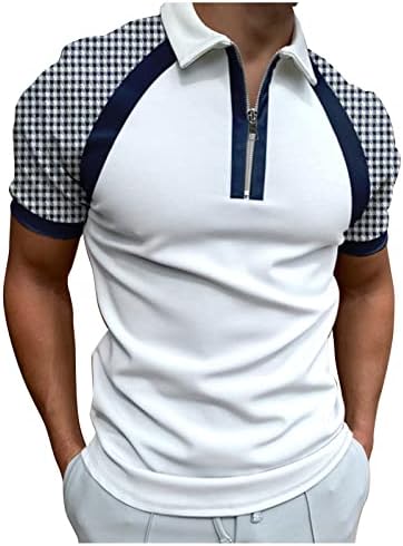 Мъжко Пролетно-Лятна Мода Свободна Тениска с Ревера и Цип, 3D Дигитален Печат, Топ с къс ръкав, Тениска с Горния Джоб Тениска