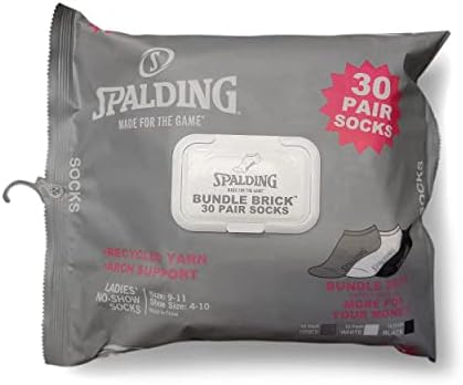 Spalding унисекс-рециклирана Прежди за възрастни и 30 опаковки No Show Пакет