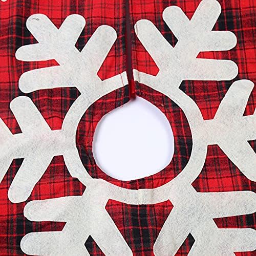 Поли за Коледно HUIJIE - 47-Инчов нашивка във формата на снежинка С плюшени кант, Украси за Коледната елха в магазина
