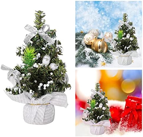 NOLITOY Party Мини-Хол Декоративен Снежен Декор Бижута, Изкуствена Украса Модел на Стаите в Кърпа Сребърно Дърво Украса