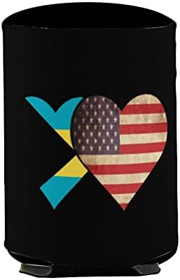 Багамский Флаг и Американски Флаг за Многократна употреба поставки за чаши за Кафе с Лед, Изолиран поставка за