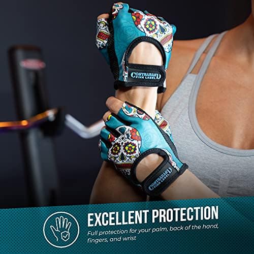 Ръкавици за тренировки Дизайнерска серия Contraband Пинк Label 5237 за жени | Ръкавици за вдигане на тежести с принтом