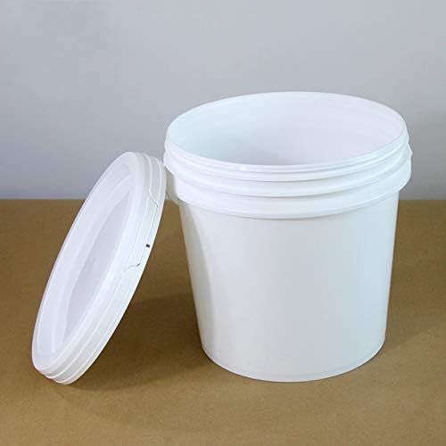 WellieSTR, 2 опаковки (5 л бял цвят) Пластмасова кофа с капак и дръжка, херметически затворени контейнери за хранителни продукти, контейнер за съхранение на храна