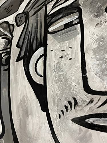 Оригинална маслена живопис, Абстрактни Хора, Стенно изкуство, Човешки Силуети, Артистична декорация за Спалнята | БЛИЗКИ ХОРА (72 х 72|183x183 см, Свернутая в една тръба)