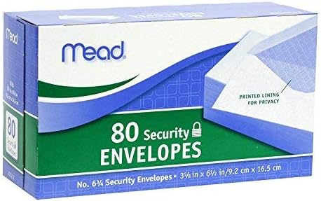 Защитни пликове Mead № 6 3/4, 80 броя (75212), опаковка от 2 броя, бял