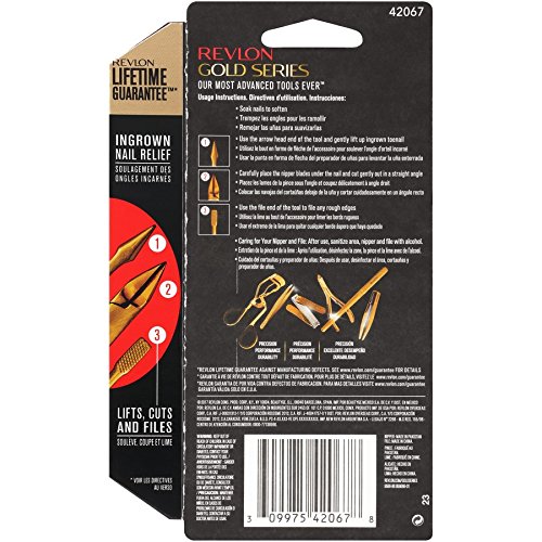 Комплект за премахване на врастнали нокти Revlon Gold Series, който включва Ножица за нокти на краката и инструмент