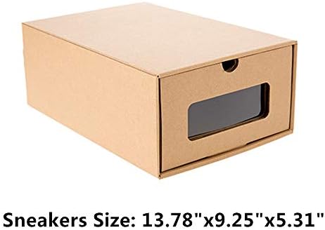 Картонени Кутии за обувки Shozafia, Штабелируемая Прозрачна Кутия за обувки за съхранение с Капак, Опаковка от 6 броя (Размер маратонки)
