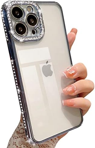 MGQILING е Съвместим с калъф за iPhone 13 pro max с бляскаво покритие, Луксозен Блестящ Сладък 3D Планински Кристал,