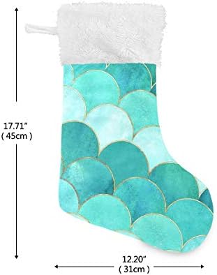 Коледни Чорапи ALAZA, Японска вълна във формата на Риба Везни, Русалка (1), Класически Персонализирани Големи Чулочные Украса за семейни тържества, декорация за партит