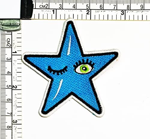 Салфетки плюс 3 бр.. Синята Вълшебна Звезда Карикатура Шият Желязо на Заплатке Бродирана Апликация на плавателни съдове Дрехи