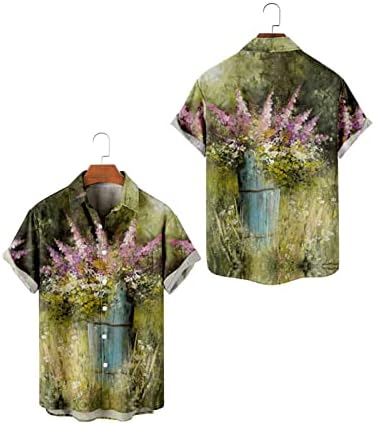 XXBR 2023 Нова Ръчно Рисувани Цветя Хавайска Риза Мъжки Женски С Отложным яка Реколта Улични Мъжки Ризи Голям Размер