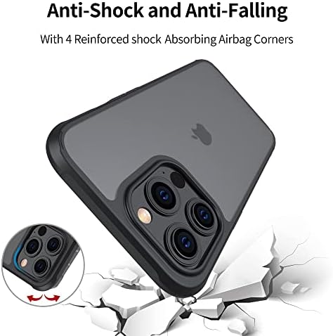 Устойчив на удари калъф Janmitta за iPhone 13 Pro 6,1 инча, Матирана Полупрозрачна Задната част на кутията е от твърда Акрил, с Меки ръбове от TPU, Защита от пръстови отпечатъци и