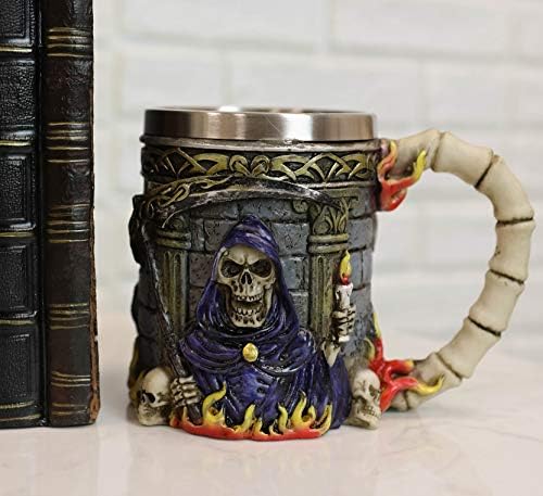 Подарък Эброса Ден на Мъртвите Свещената Смърт, Огън, Пламък Мрачен Reaper С Наклонена Чаша За Напитки 12