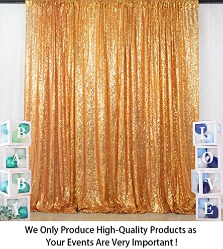 Текстилен фон за снимки със Златни пайети (8 фута 10 метра)