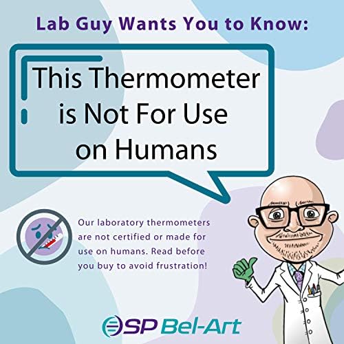 SP Bel-Art, термометър за проверка на инкубатора H-B DURAC Plus; от 15 до 50 ° C (B60600-1000)