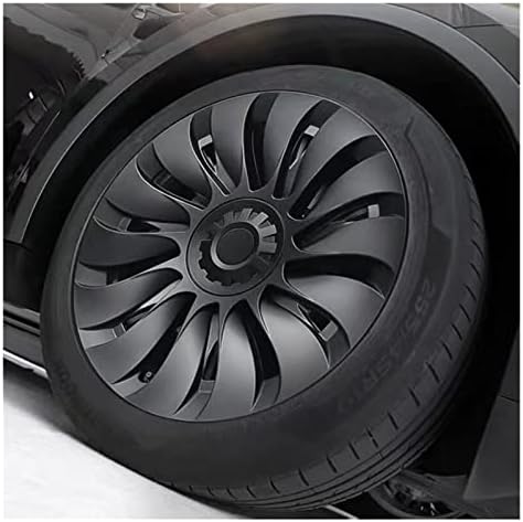 19-Инчов Капачката на главината на R & L, който е Съвместим с Tesla Model Y 2023, Комплект капачки за колелата ABS, Подмяна на производителността на автомобила, Аксесоари за пълн