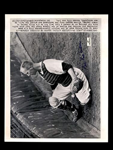 Ед Уилсън Подписа 1957 8x10 Детройт Тайгърс Оригинален Жично Фотоавтограф