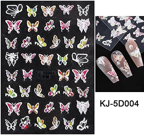 Етикети за дизайн на ноктите с пеперуда 5D Релефни Стикери За Нокти Пролет Ванеса Дизайн Нокти Самозалепващи