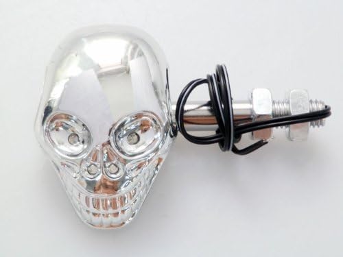 Отличен 2 бр LED 3D Скелет във Формата На Черепа Мотоциклетни Мигачи Показатели Мигалка Амбър Светлина За Honda, Kawasaki, Yamaha, Suzuki