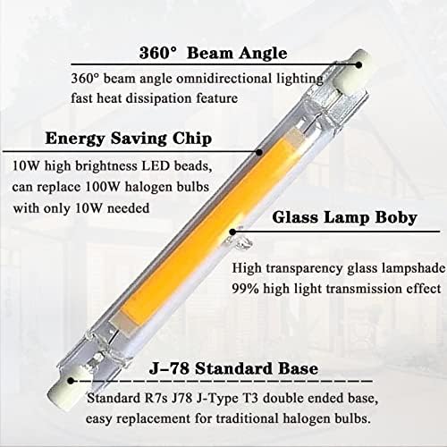 R7s LED 78 mm Крушка 10 W с Висока Яркост T3 с двоен край R7S Приземните Лампи за Подмяна на халогенни крушки 100 Вата,