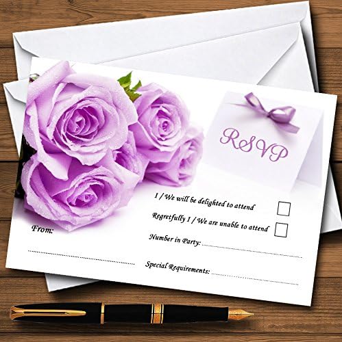 Красиви Лилаво / Лилаво-Розови Персонални Покани Картички