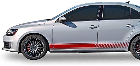 Стикер с надпис Bubbles Designs Винил Странични Състезателни ивици, Съвместими с Volkswagen Jetta 2011-2018 (черен)
