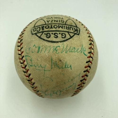 Бейб Рут и Лу Гериг 1934 Турне в Япония Екипът на Подписа Бейзболен договор С JSA COA - Бейзболни топки с автографи