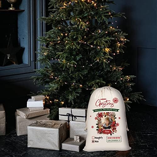 Забавни Португалски Водни Торбички Дядо Коледа, Персонални Чанти за Коледни Подаръци от Плат за Кучета с Завязками, Коледна