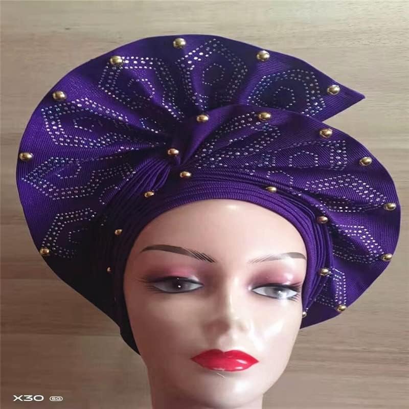LIOCRAFT Африканска Сватба Превръзка на главата за жените, домашно Нигерийски Гел, Гелевый Тюрбан ASO EBI, Сватбена