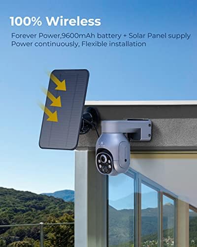 K & F Concept Соларен панел за камери за сигурност, Непрекъснат Източник на захранване за Слънчеви Безжични Външни камери