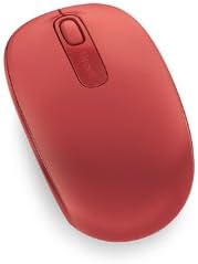 Безжична мобилна мишка Microsoft 1850 - Огнено-Червено. Удобно използването на дясната / лявата ръка, Безжична мишка с нанотрансивером,