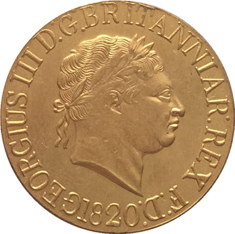 4 Различни Дати Британски Георг III Чиста Медна Златна Монета Стара Сребърна Доларова Монета