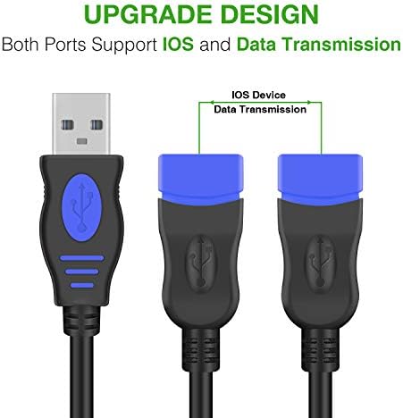 USB 1-4 Сплитер, ANDTOBO USB 2.0 Y Газа, Кабел за Зарядно устройство, USB 1-4 Щепсела, удължителен кабел захранващия
