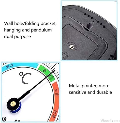 XJJZS Термометър и Влагомер Аналогов Сензор на Влажност, Температурен Монитор За вътрешно и външно окачване на стената и стойка батерия, не се изисква
