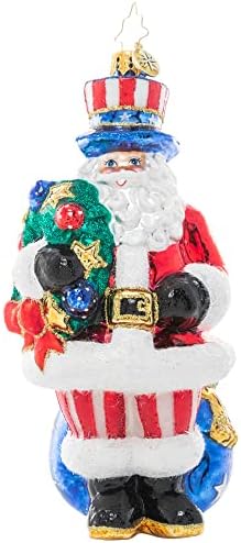 Коледна Декоративна Украса от европейския Стъкло, Ръчно изработени Christopher Radko, Дядо Коледа В Гората на Екскурзия