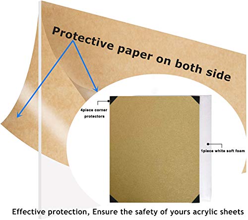 ANYOKO Прозрачен Акрилен лист от плексиглас с Дължина 12 x 18, панел с дебелина 1/8 (3 мм), 1 опаковка, Прозрачен