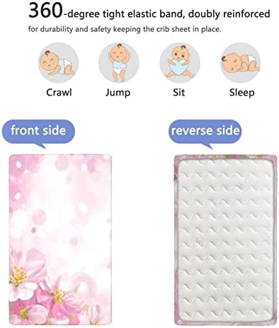 Чаршаф за детски легла в розово тема, Стандартен Чаршаф за матрак за бебешко легло от Ултра Мек материал -Бебешки Кърпи