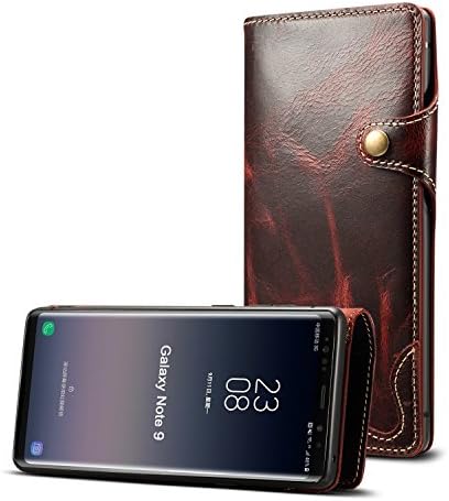 Калъф DaGeLon от естествена кожа за Samsung Galaxy Note 9, Лесен Стилен Ретро Томе, с Висококачествено покритие