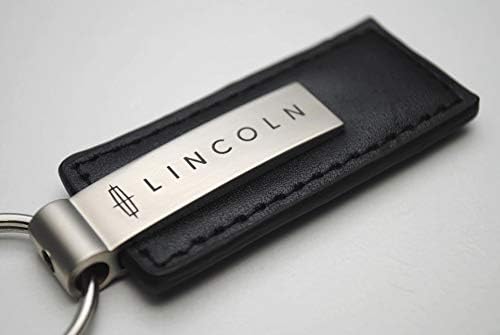 Компания Automotive GOLD, INC. Официално Лицензирана Черна Кожена Верижка за ключове Lincoln