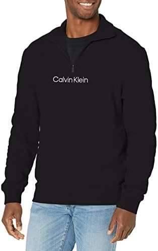 Мъжки hoody с логото на Calvin Klein French Terry с цип 1/4 инча