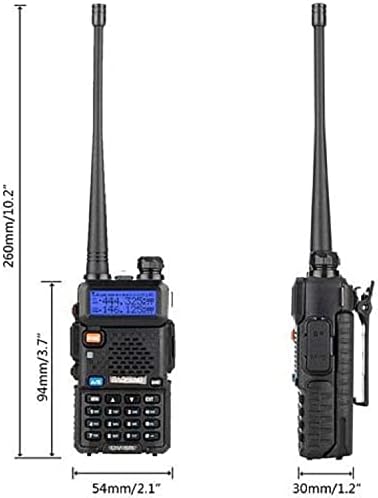Baofeng UV-5R Двустранно радио Двухдиапазонная радиостанция 144-148/420-450 Mhz 1800 mah Литиево-йонна батерия (черен)