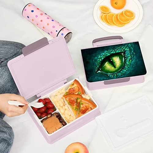 Кутия за обяд ALAZA Eye Of Динозавър Dragon Bento, Херметични Контейнери за обяд, които не съдържат BPA, с вилица