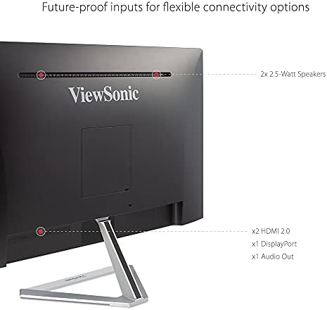 ViewSonic VX2776-4K-MHD 27-инчов IPS монитор 4K UHD с ультратонкими рамки, HDR10 HDMI и DisplayPort за дома и офиса