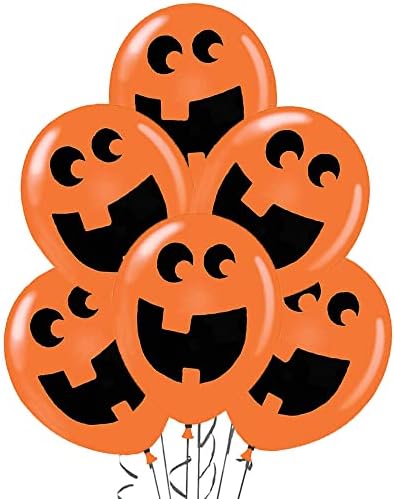 Балони PMU с Смеющимися лица на Хелоуин - Малки Латексови балони за тематични партита за Хелоуин, шеги подаръци, празнуване