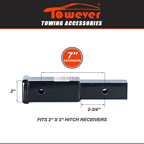 Пълнители тръба приемник на ремаркето Towever 84332P с дължина 2 инча, дължина 7 см (с штифтом и скоби за благополучно)