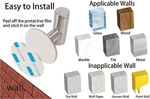 Кука за хавлиени кърпи TocTen, Здрав Самоклеящийся Кука за роба, Закачалка за дрехи / дрехи от неръждаема стомана