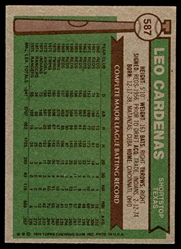 1976 Topps # 587 Лео 'Чико' Карденас Тексас Рейнджърс (Бейзболна картичка) VG/БИВШ Рейнджърс